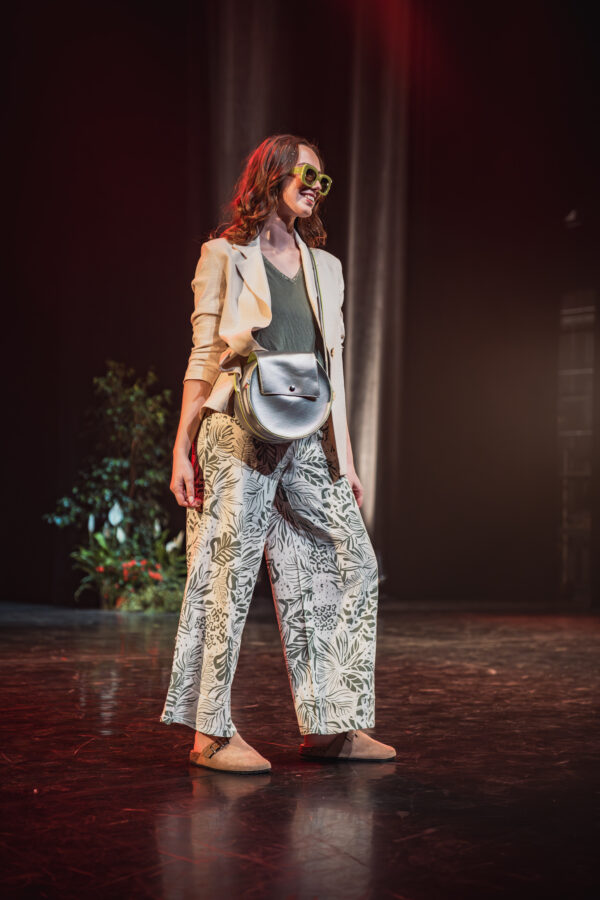 Sac Rond Simili Cuir Argent / Vert Anis – Image 2