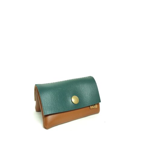 Double porte-monnaie – Camel / Vert