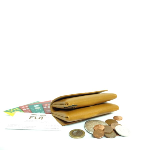 double porte-monnaie simili cuir ocre