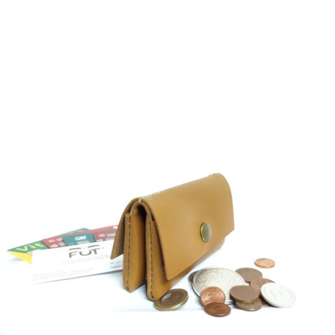 DOUble porte-monnaie simili cuir ocre