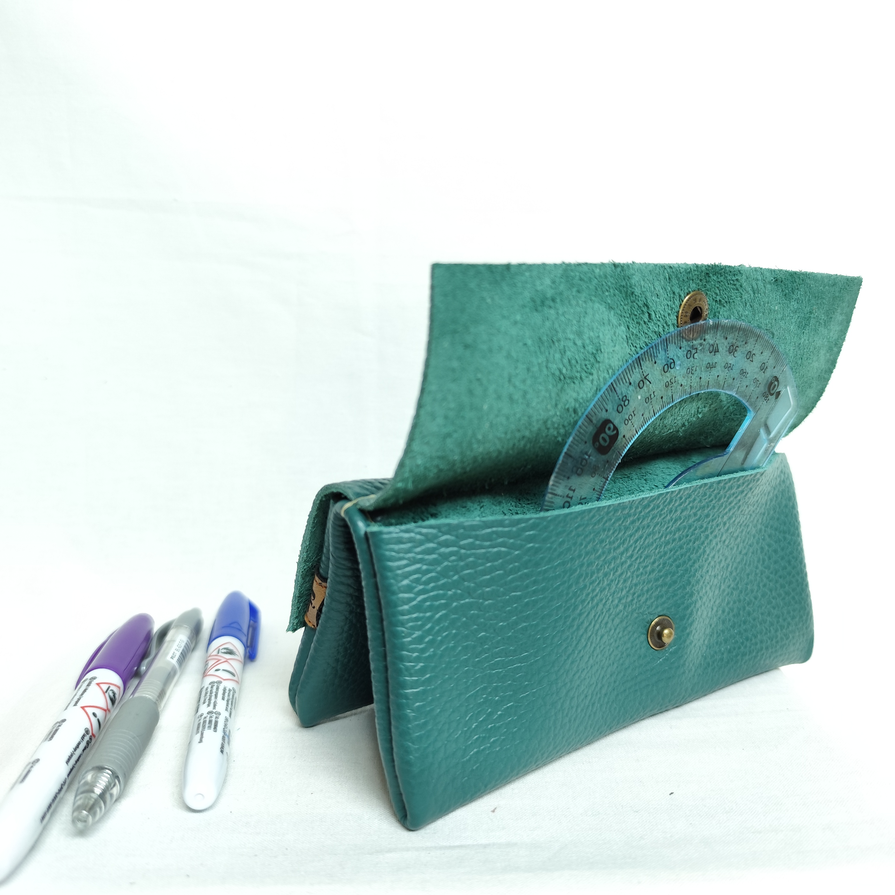 Double Trousse Cuir Verte – Image 2