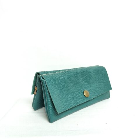 Double Trousse Cuir Verte