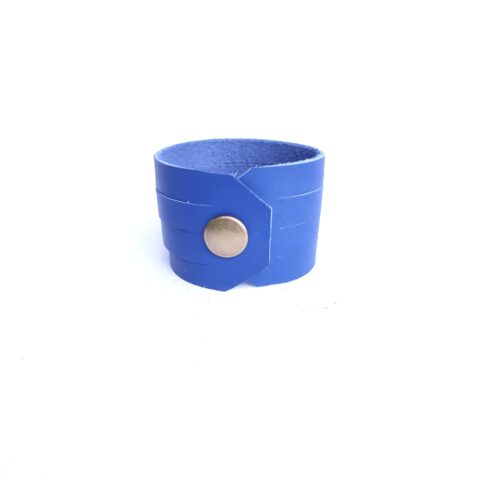 BRACELET MANCHETTE EN CUIR FUT' BLEU
