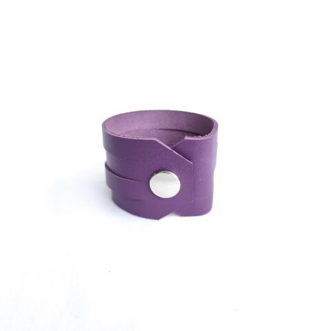BRACELET MANCHETTE EN CUIR FUT' VIOLET