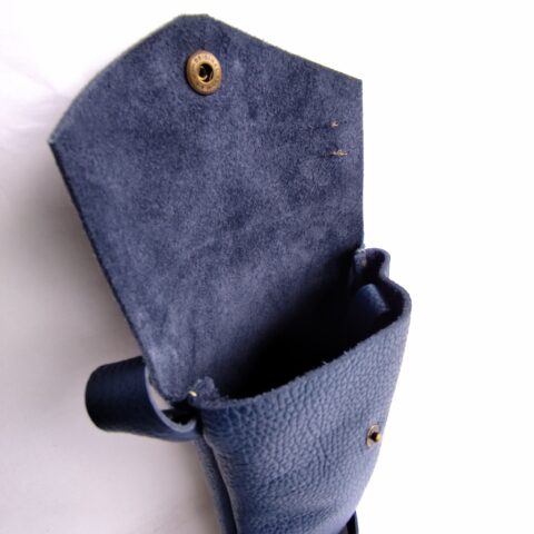 petit sac bandoulière en cuir grainé Bleu