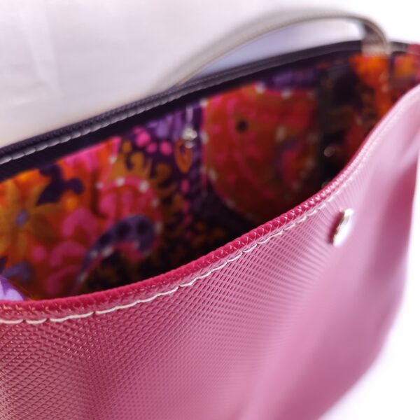 Sac bandoulière Idéal Simili cuir Rose Violet Argent