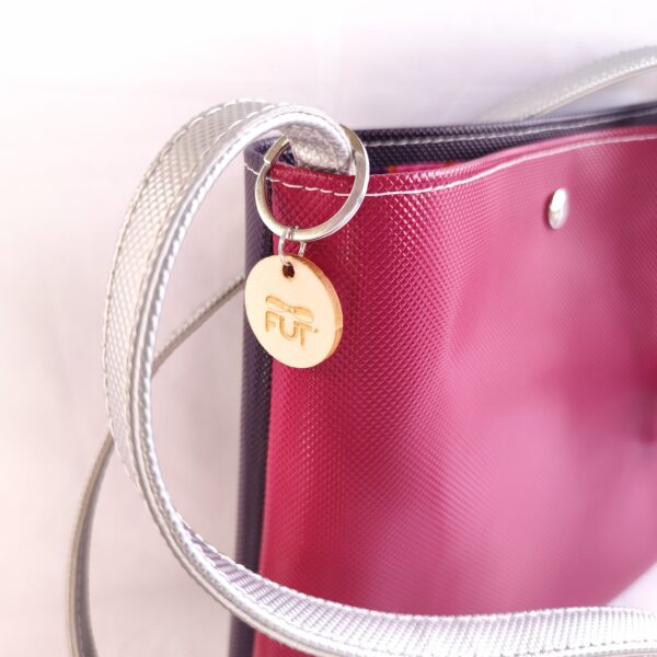 Sac bandoulière Idéal Simili cuir Rose Violet Argent