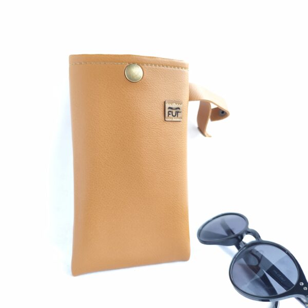 Étui à lunettes avec lanière SIMILI CUIR - Ocre Fut'