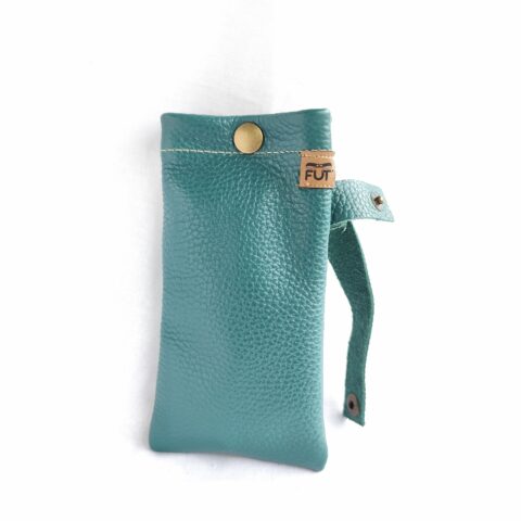 Etui à lunettes avec lanière Cuir - Vert