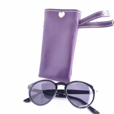 Etui à lunettes avec lanière simili cuir Violet