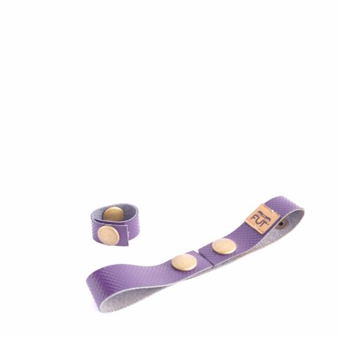 ATTACHE PORTE CLES SIMILI CUIR VIOLET AVEC ADAPTATEUR