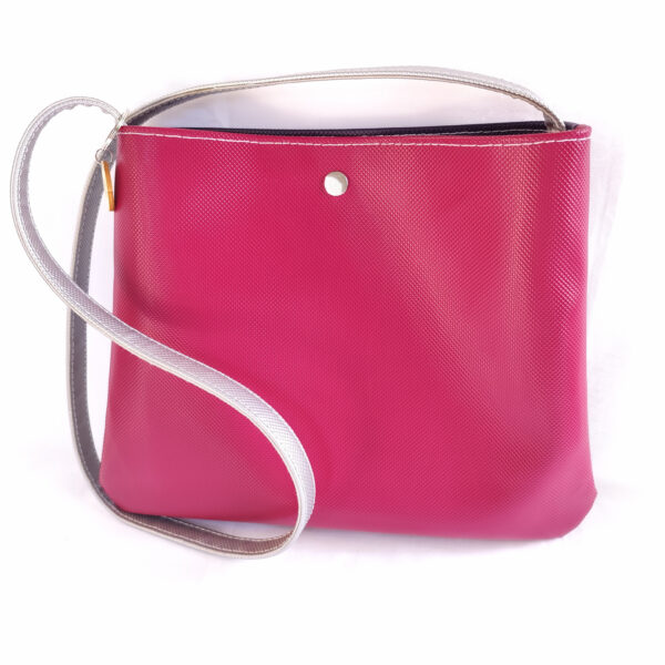 Sac bandoulière Idéal Simili cuir Rose Violet Argent
