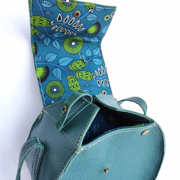 Sac Rond Cuir Vert – Image 4