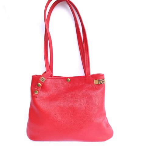 sac idéal cuir grainé rouge