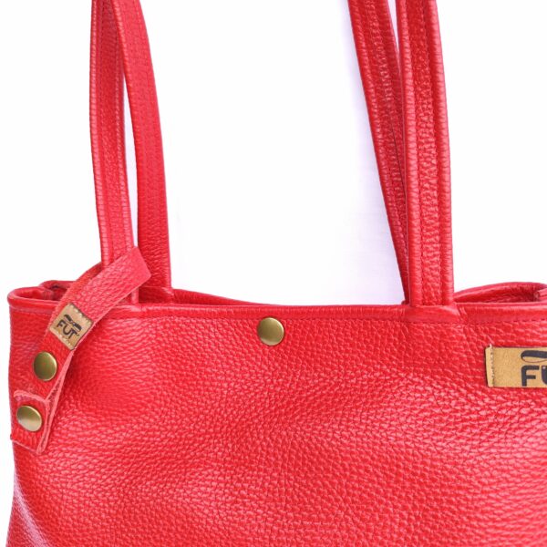 Sac Idéal Cuir Rouge – Image 3