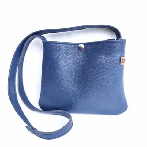 Mini Sac Cuir Grainé Bleu