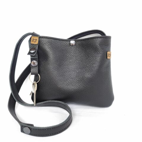Mini Sac Cuir Grainé noir