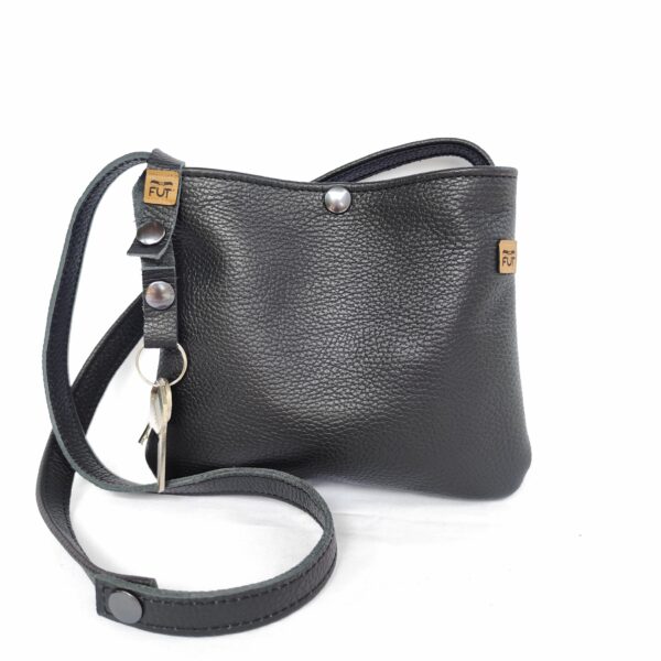 Mini Sac Cuir Grainé noir