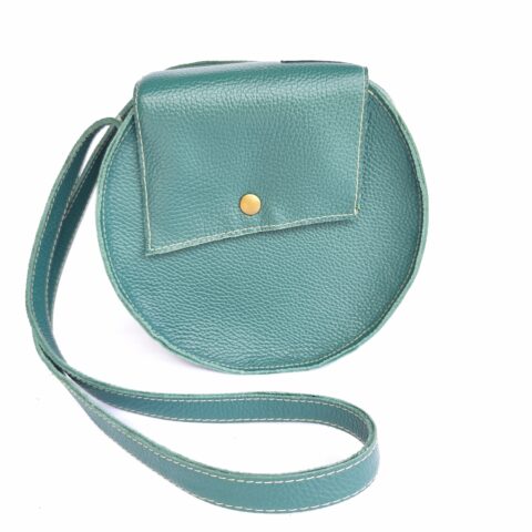 sac rond cuir vert