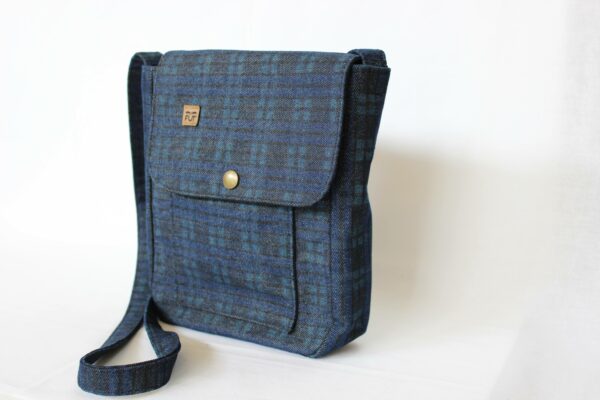 sacoche homme denim tissu attache porte-clé inclus