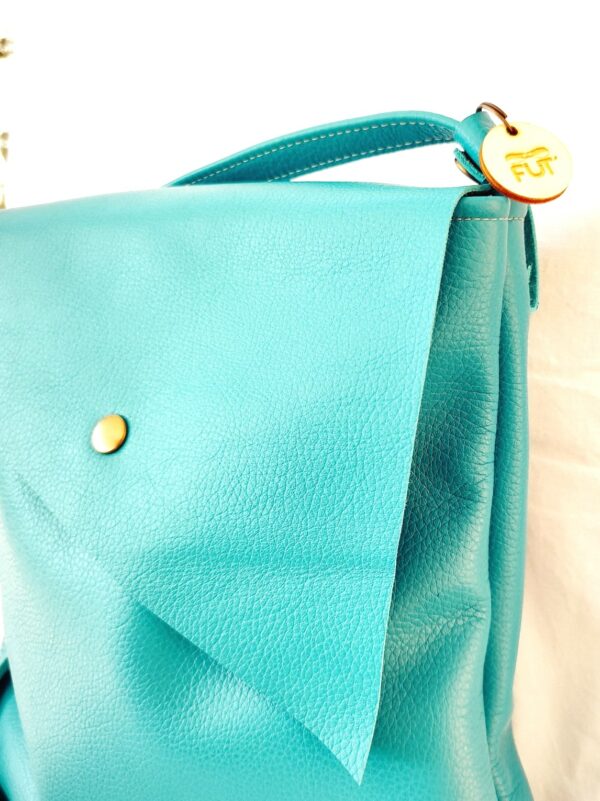 Sac Cuir Turquoise "Idéal Rabat" – Image 2