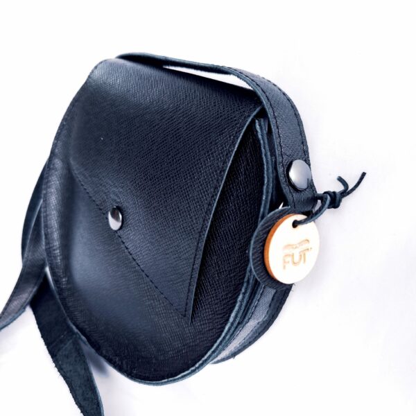 petit sac rond cuir noir vachette Fut'