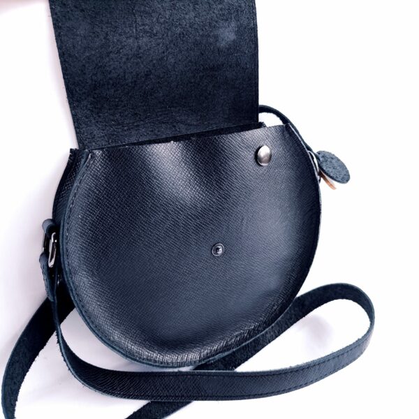 petit sac rond cuir noir vachette Fut'