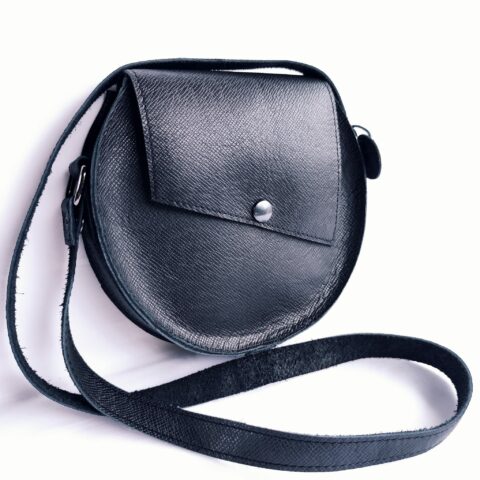 petit sac rond cuir noir vachette Fut'