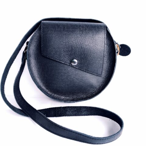 petit sac rond cuir noir vachette Fut'