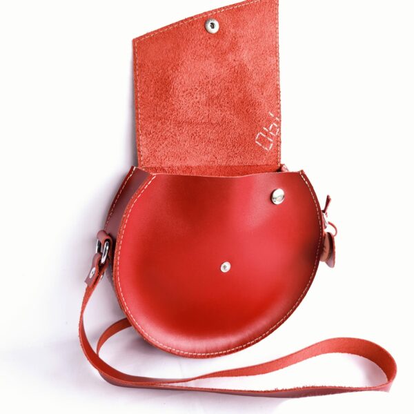 petit sac rond cuir vachette rouge Fut'