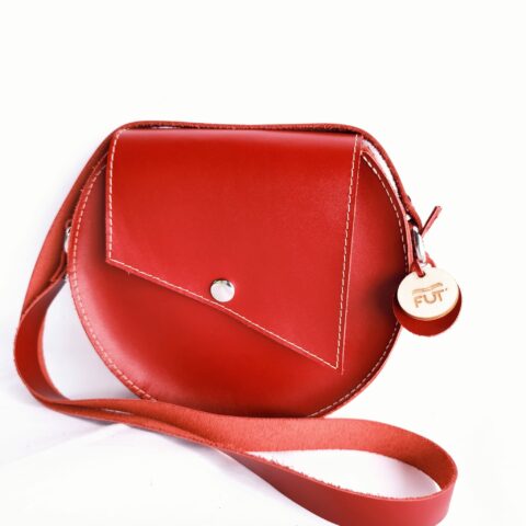 petit sac rond cuir vachette rouge Fut'