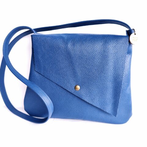 sac cuir vachette bleu idéal rabat Fut'