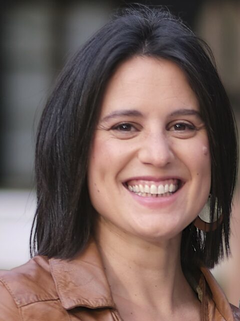 Boucles d'oreilles Cuir Rondes Marron Doré