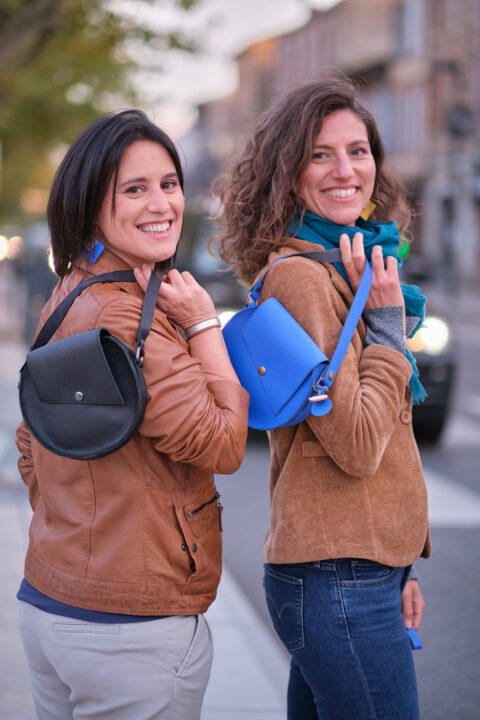 Petit Sac Rond Cuir Noir