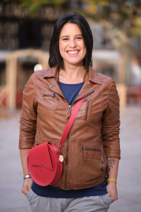 Petit Sac Rond Cuir Rouge