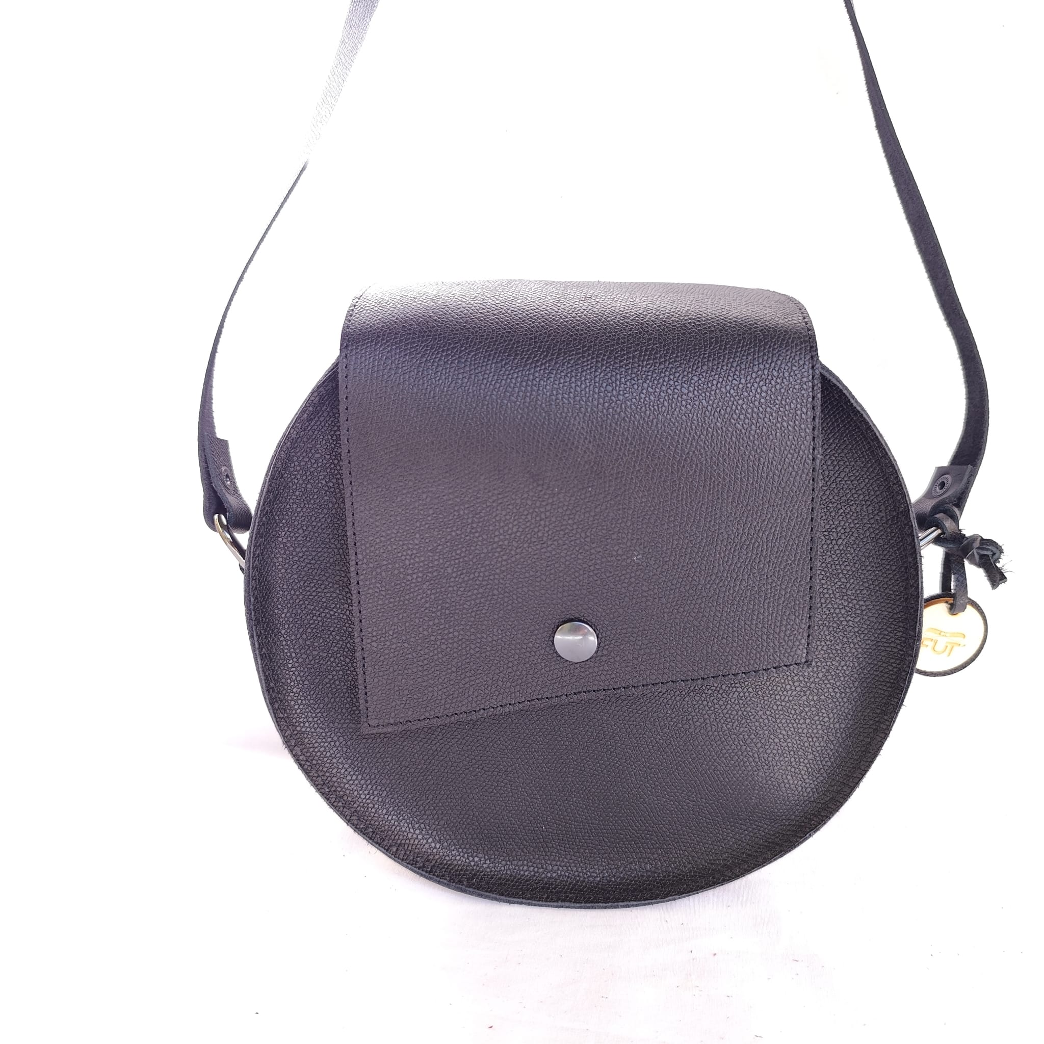 Sac Rond Cuir Noir – Image 2