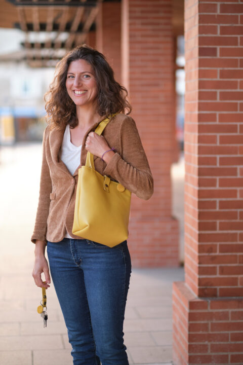Sac Seau Cuir  Jaune