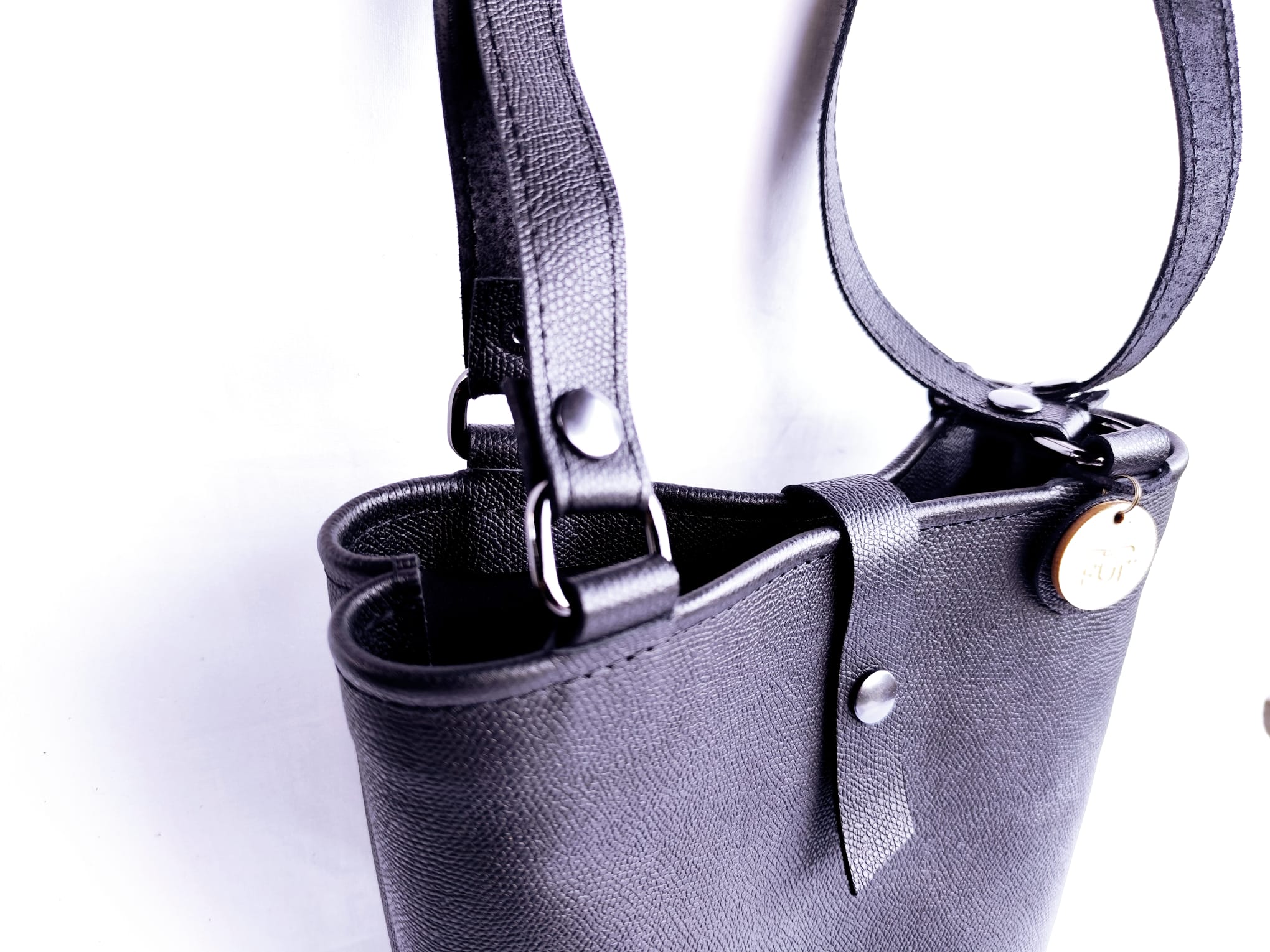 Sac Seau Cuir Noir – Image 2