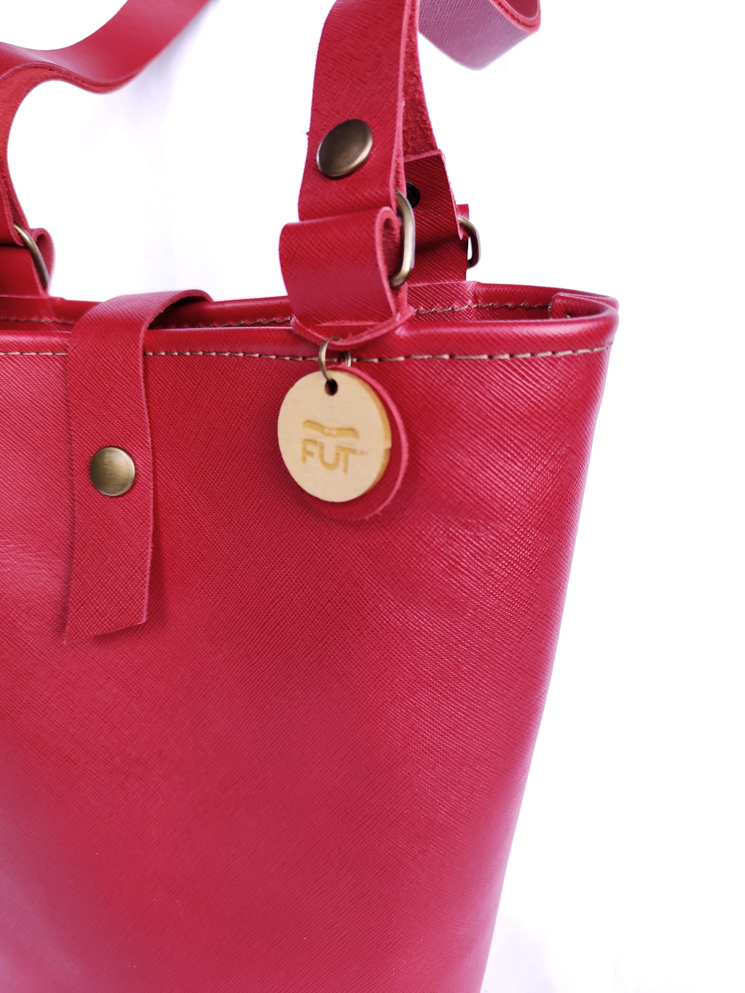 Sac Seau Cuir Rouge – Image 2