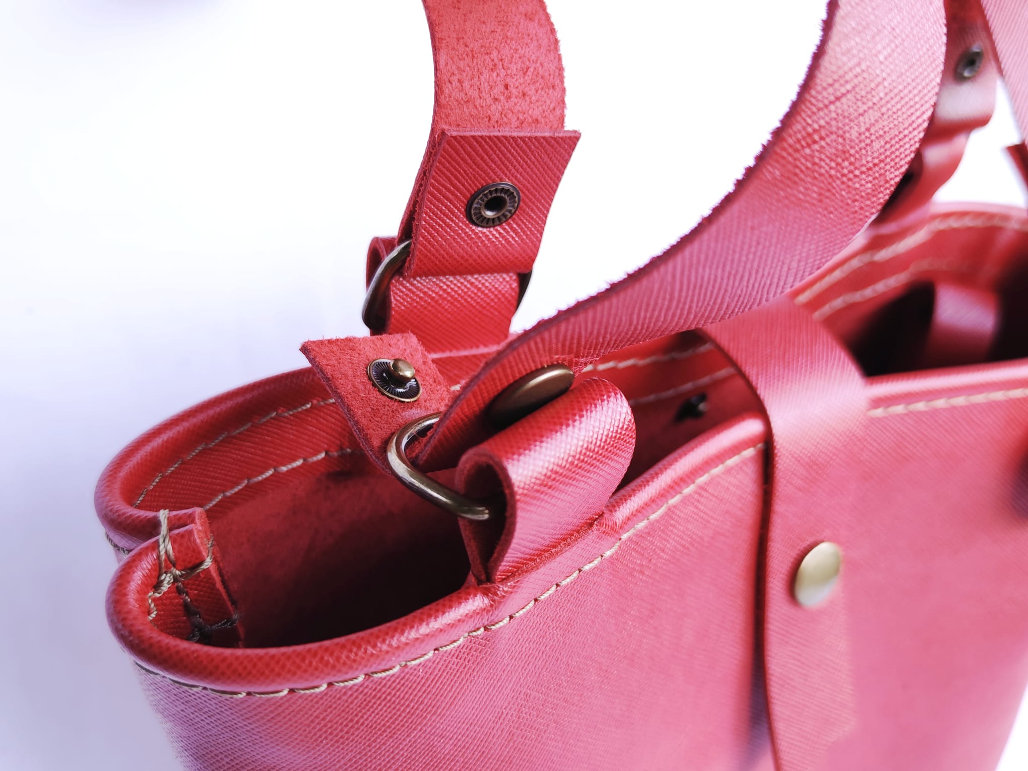 Sac Seau Cuir Rouge – Image 4