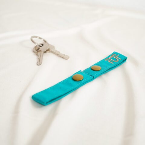 Attache porte-clés Tissu bleu