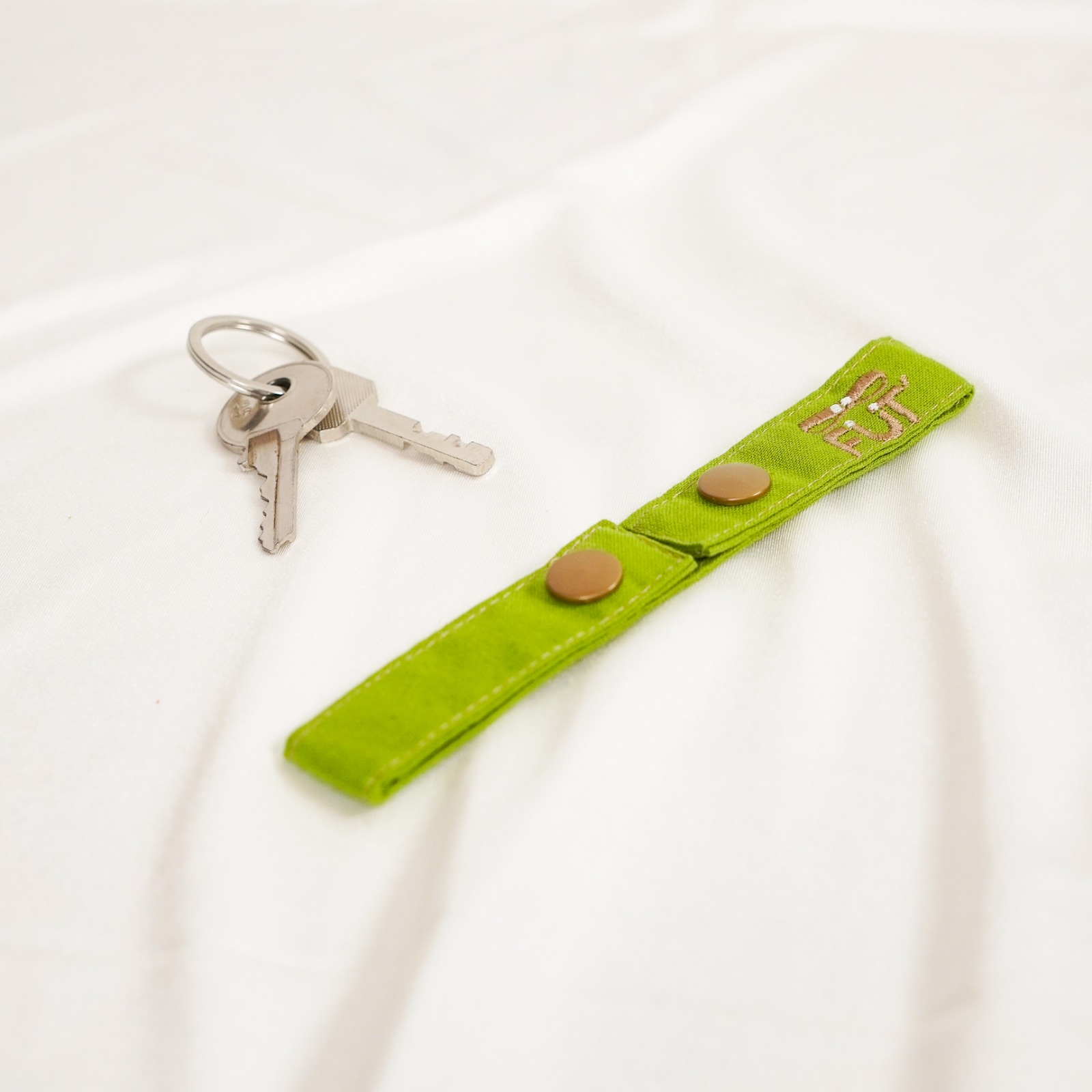 Attache porte-clés Tissu vert