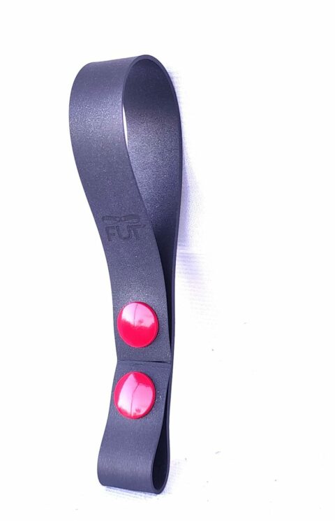 attache porte-clé upcyclé boutons rouges