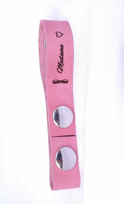 Attache porte-clés Cuir Rose Madame