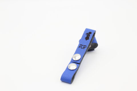 ATTACHE PORTE CLES FUT'CUIR VACHETTE BLEU MOTO