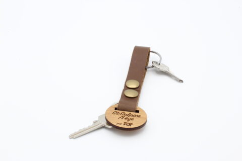 ATTACHE PORTE CLES FUT' CUIR VACHETTE SAINT SULPICE MARRON