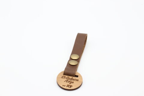 ATTACHE PORTE CLES FUT' CUIR VACHETTE SAINT SULPICE MARRON