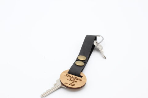 ATTACHE PORTE CLES FUT' CUIR VACHETTE SAINT SULPICE NOIR