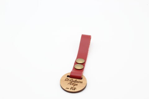ATTACHE PORTE CLES FUT' CUIR VACHETTE SAINT SULPICE ROUGE
