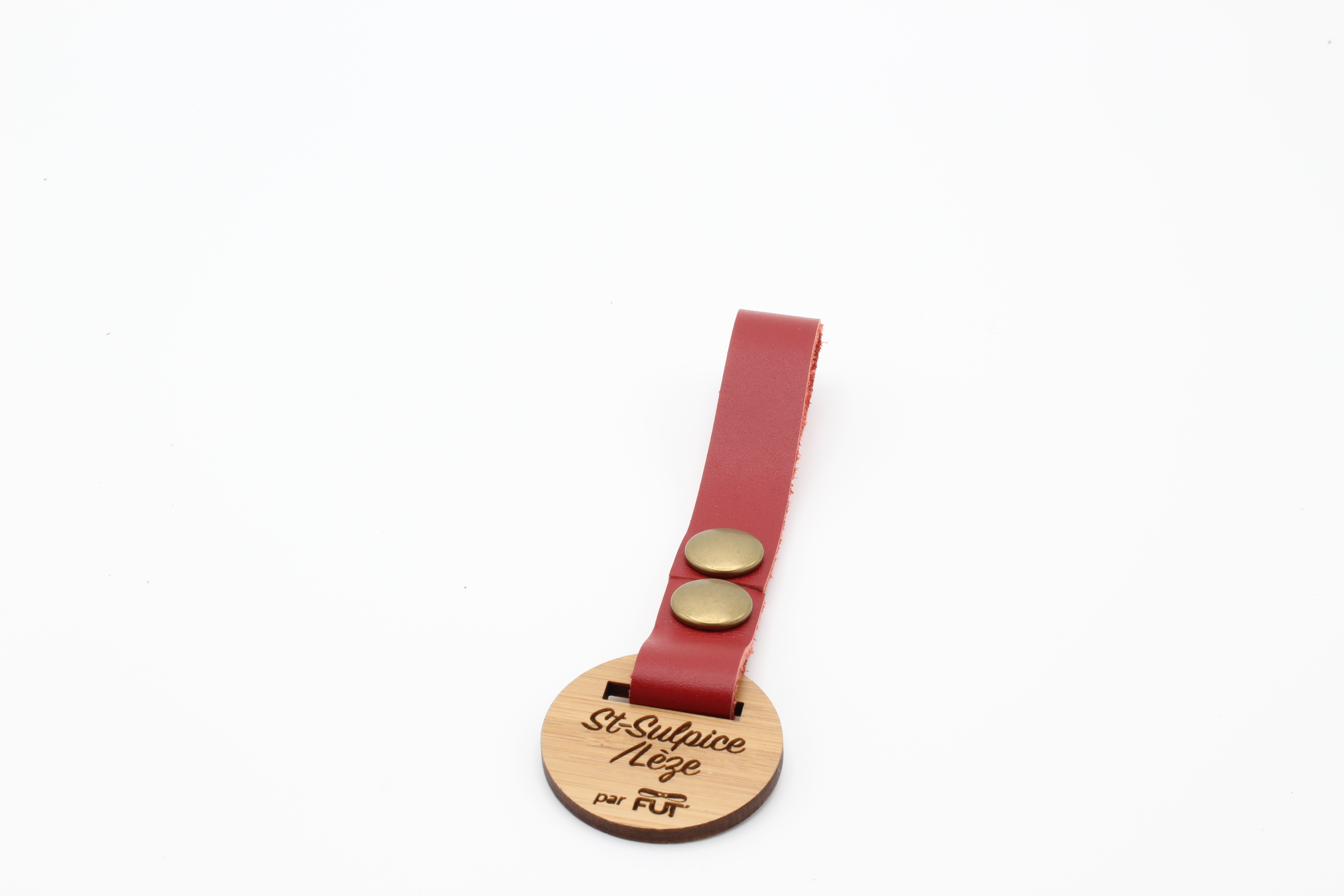 ATTACHE PORTE CLES FUT' CUIR VACHETTE SAINT SULPICE ROUGE